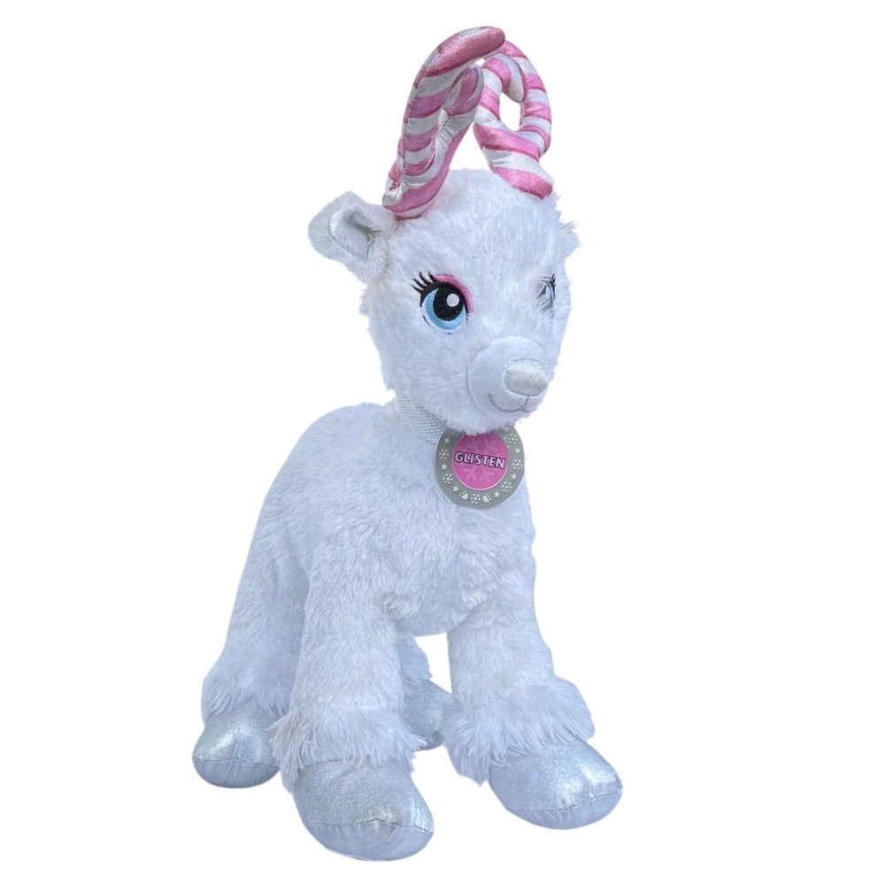 Build-A-Bear Glisten Star-Powered Reindeer Kids Plush White Pink‎ Silver